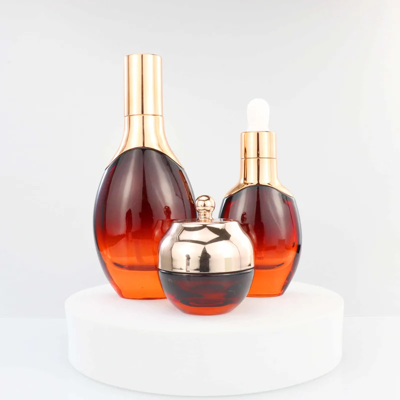 50ml luxury custom round frosted glass cosmetic packaging