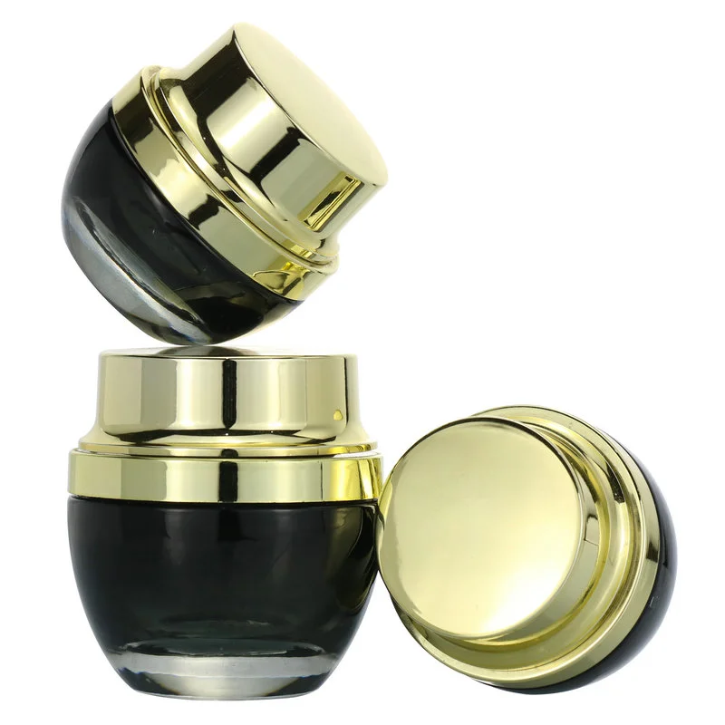  Custom Glass Eye Face Body Empty Cream Cosmetic Amber Jar 