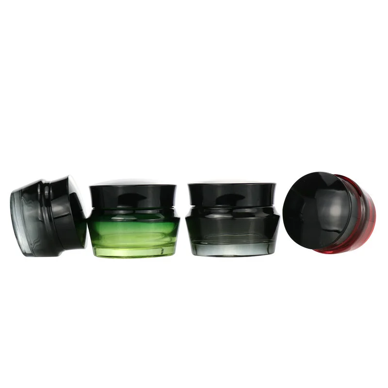 face cream container 20ml 30ml 50ml 100ml glass jar with bamboo lid