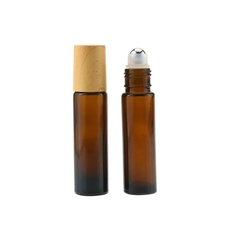 10ml matte black glass roll on bottle with stainless steel roller ball