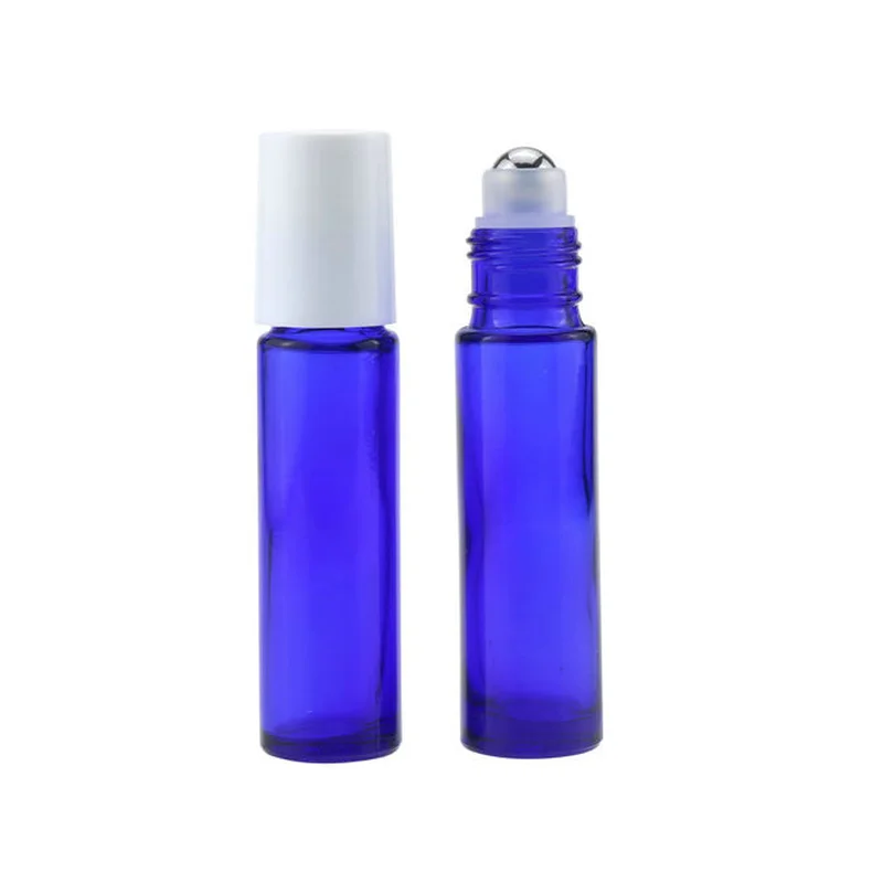 10ml matte black glass roll on bottle with stainless steel roller ball