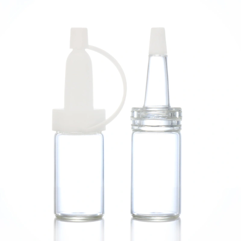 clear round child resistant glass vial small glass tube with screw cap