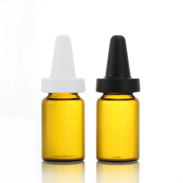 clear round child resistant glass vial small glass tube with screw cap