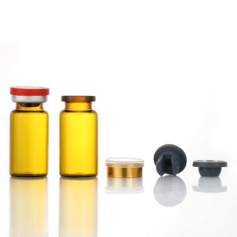 Clear or Amber Empty Glass Bottle Vial for Medical or Cosmetic 