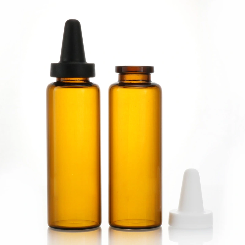  Amber Glass Tubelar Bottle Glass Vial with Tear off Cap/Tearing Lid