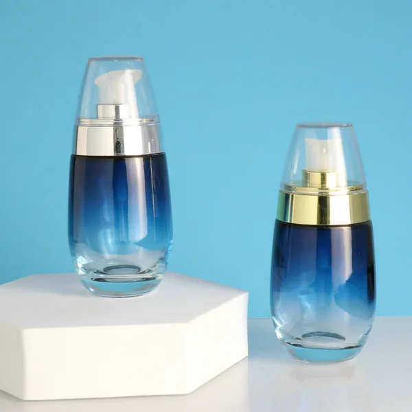 30ml 50ml glass pump bottle and glass jar for cosmetic packaging set