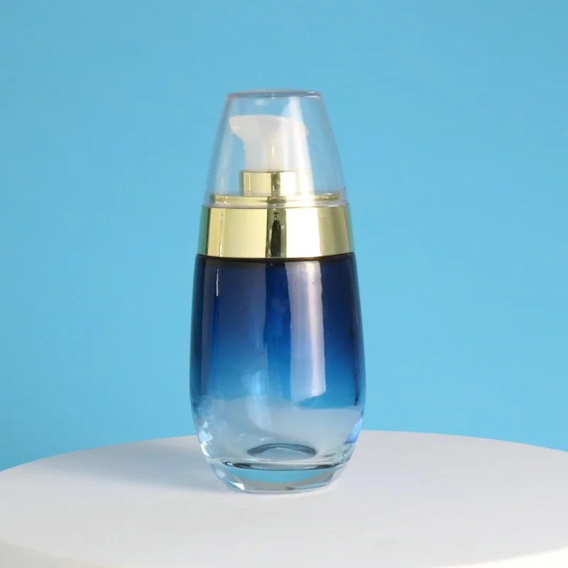 30ml 50ml glass pump bottle and glass jar for cosmetic packaging set