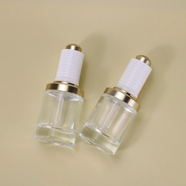 In Stock cosmetic 30ml serum cylinder flat shoulder dropper bottle
