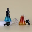 unique shape glass dropper bottle with black cap cosmetic packaging 