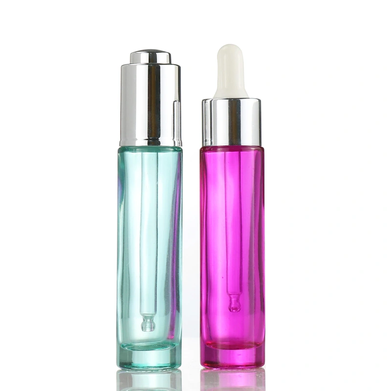 30ml clear glass pump dropper bottle for cosmetic packaging 