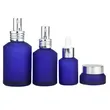 New oil dropper bottle matte black glass pump bottles for cosmetics