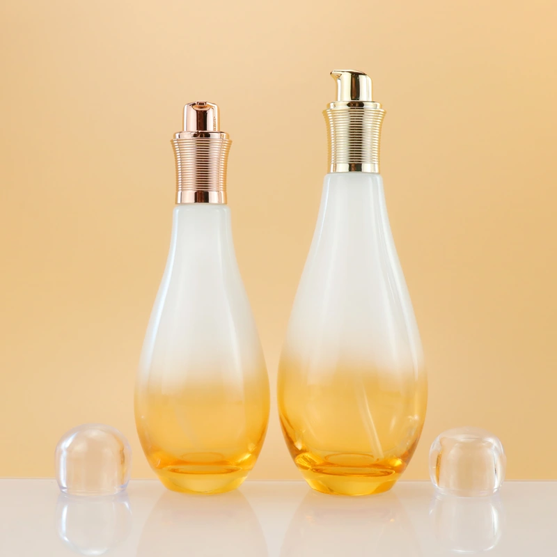 40ml 100ml glass pump bottle and glass jar for cosmetic packaging set