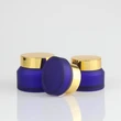 matte clear glass cosmetic cream jar with gold aluminum screw lid