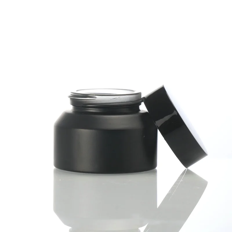 empty cosmetic packaging 50g 100g glass frosted clear face cream jar 
