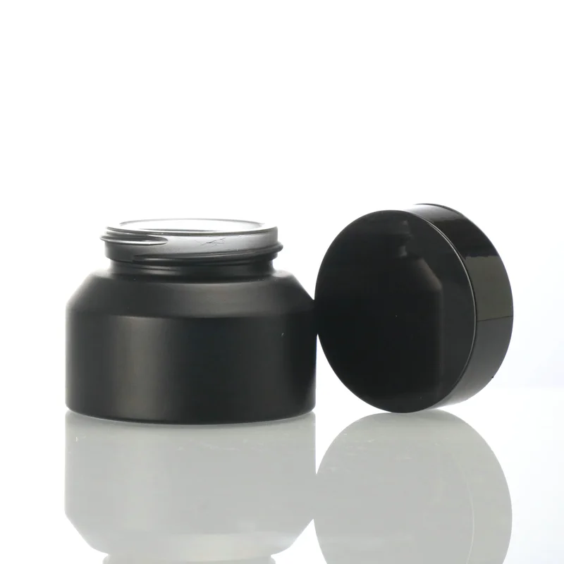 empty cosmetic packaging 50g 100g glass frosted clear face cream jar 