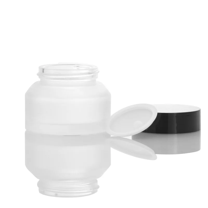  Flat Frosted Glass Skin Care Eye Face Cream Cosmetic Jar Bottle
