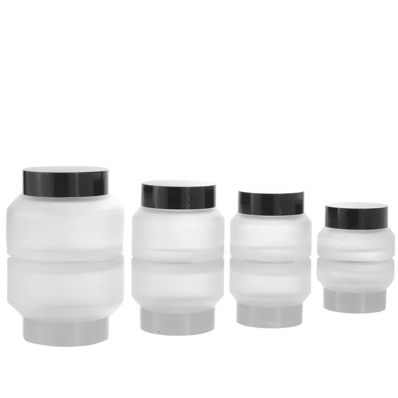  Flat Frosted Glass Skin Care Eye Face Cream Cosmetic Jar Bottle