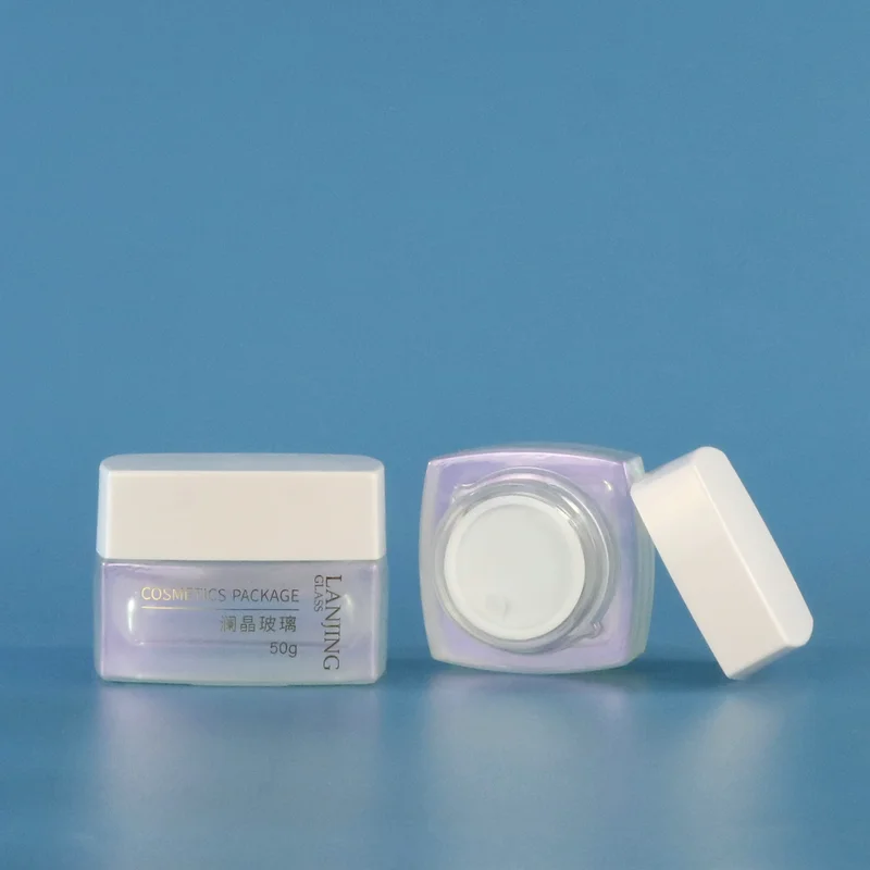 Luxury 30g Cream Jar for Cosmetics Glass Clear Frost Jars withLids