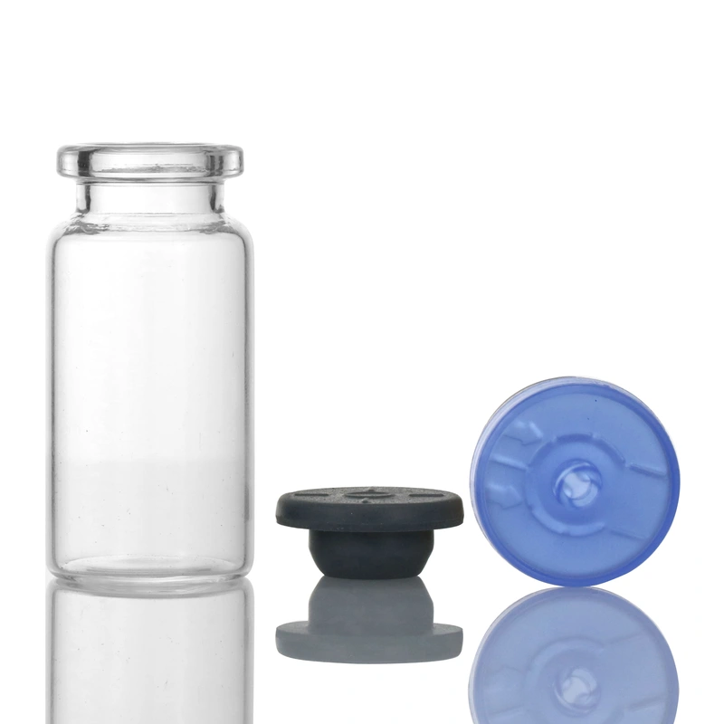 Amber injection vial with plastic flip off top cap 10ml glass vial 