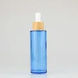 cosmetic package glass essential oil serum glass bamboo dropper bottle
