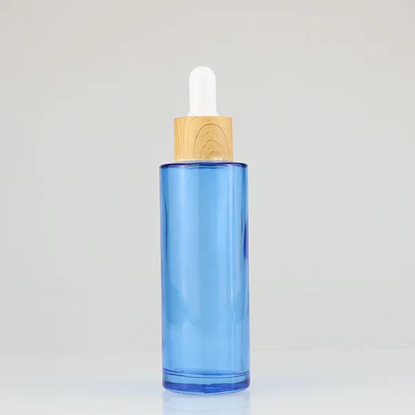 cosmetic package glass essential oil serum glass bamboo dropper bottle