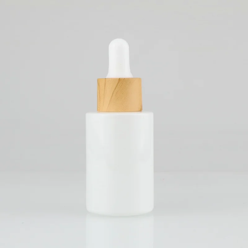 Essential Oil Glass Dropper Frosted Glass Bottle with Bamboo Cap