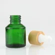Cosmetic Packing Bamboo Frosted Glass Essential Oil Dropper Bottles