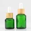 Cosmetic Packing Bamboo Frosted Glass Essential Oil Dropper Bottles