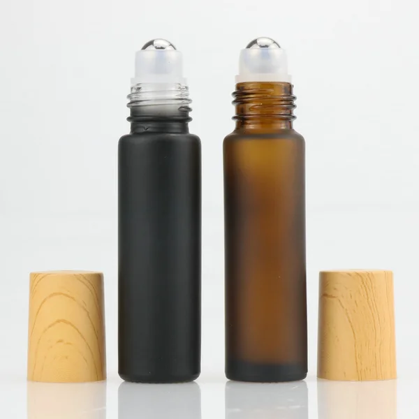 10ml clear essential oil glass roll on bottle with glass roller ball