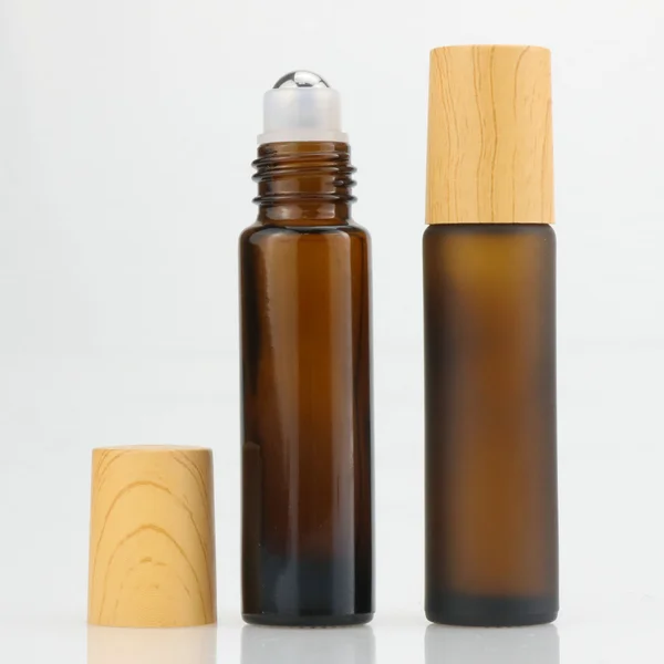 10ml clear essential oil glass roll on bottle with glass roller ball