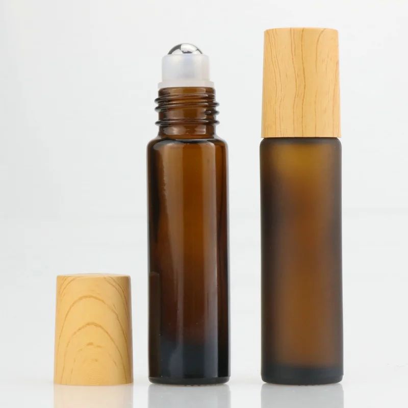 10ml clear essential oil glass roll on bottle with glass roller ball