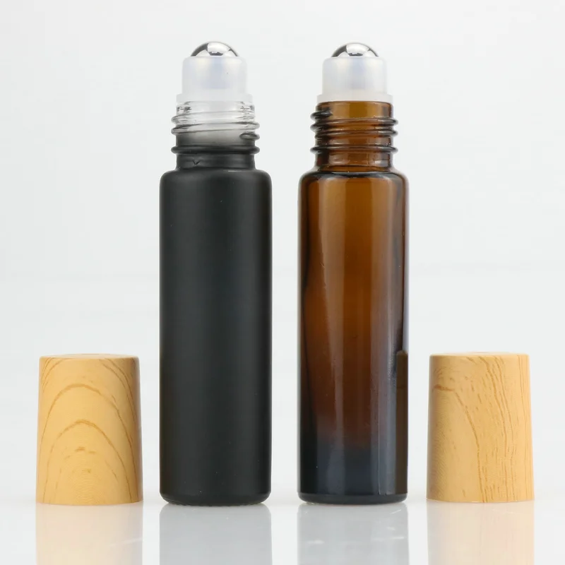 Essential oil perfume 10ml clear roll on bottle with bamboo cap
