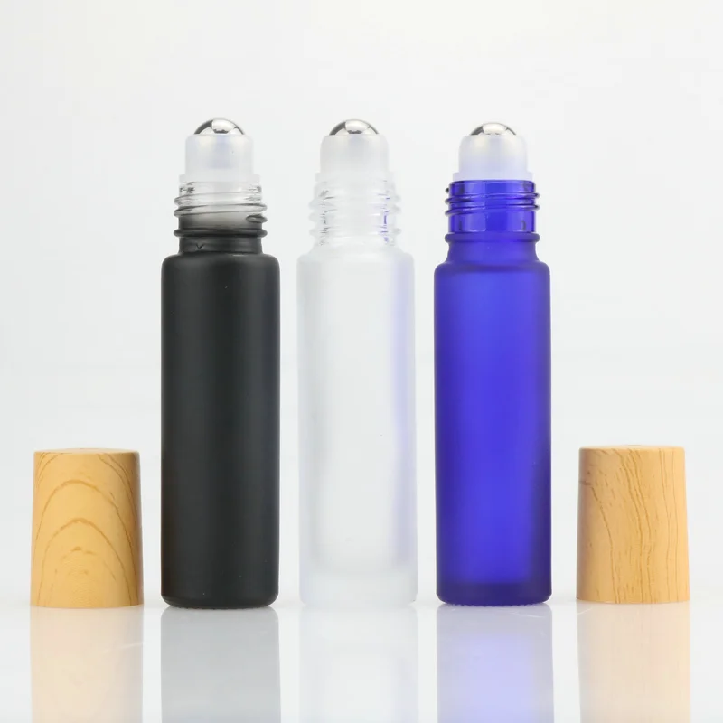 Essential oil perfume 10ml clear roll on bottle with bamboo cap