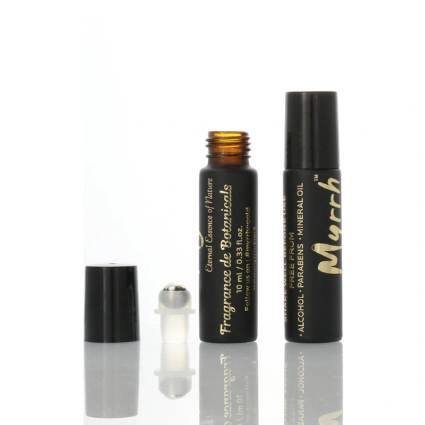 10ml Cylinder perfume roll on bottle with stainless steel roller ball