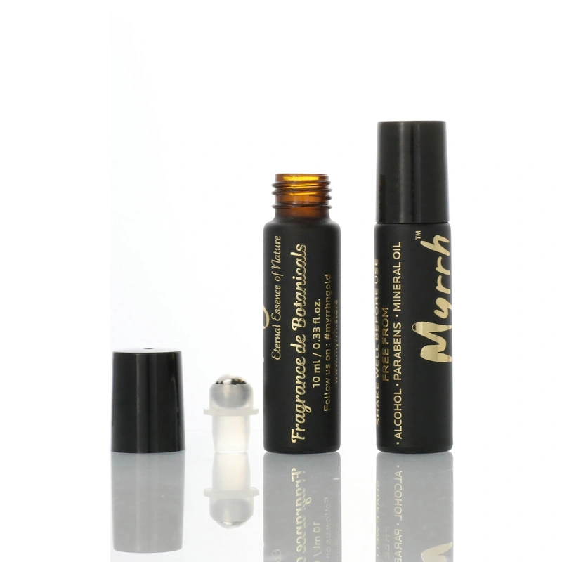 10ml Cylinder perfume roll on bottle with stainless steel roller ball