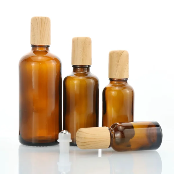 Transparent Refillable Glass Essential Oil Roll on Bottle 100ml