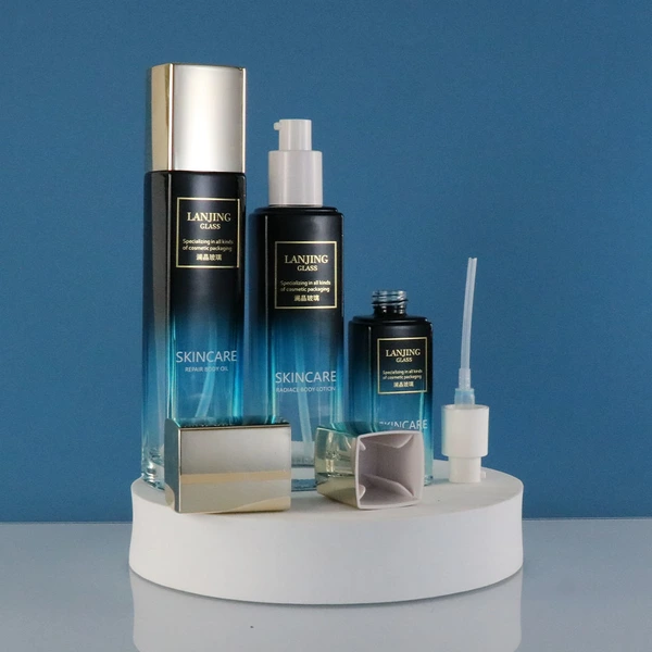 cosmetic face lotion cream glass bottle jar 