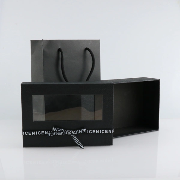 paper sleeve custom matte black drawer box for socks 