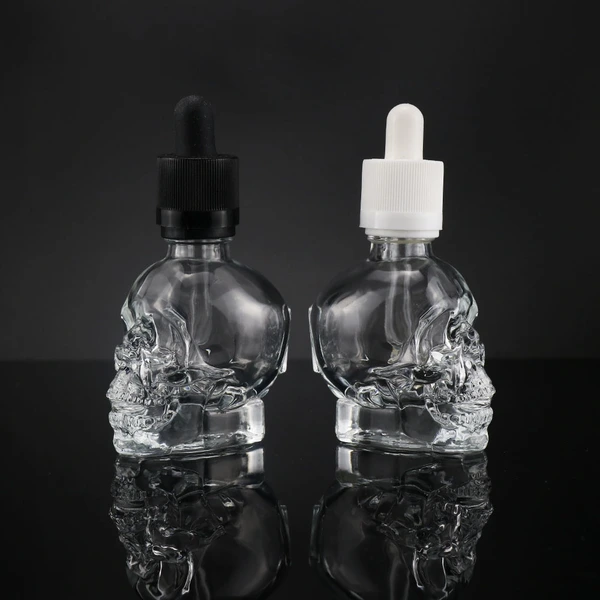 Beard Oil Dispenser 30ml Customization Skull Shaped Oil Dropper Bottle