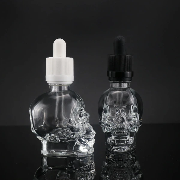 Beard Oil Dispenser 30ml Customization Skull Shaped Oil Dropper Bottle
