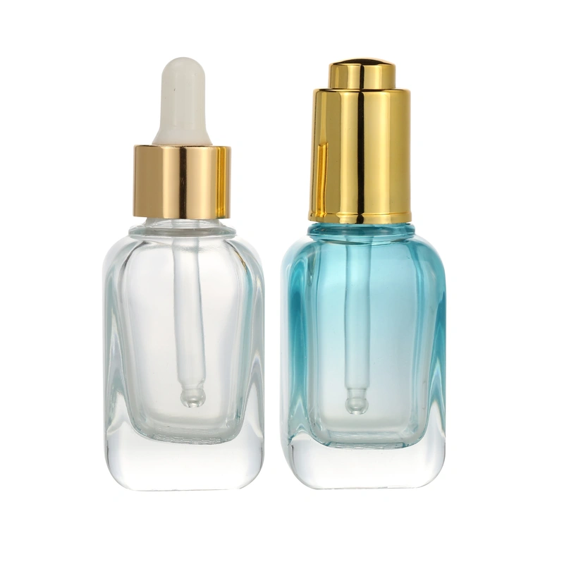 1 oz clear frosted cosmetic glass dropper bottle