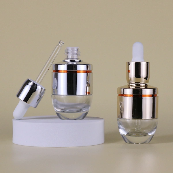 Rectangle Glass Dropper Bottles with Pipette aluminum Cap