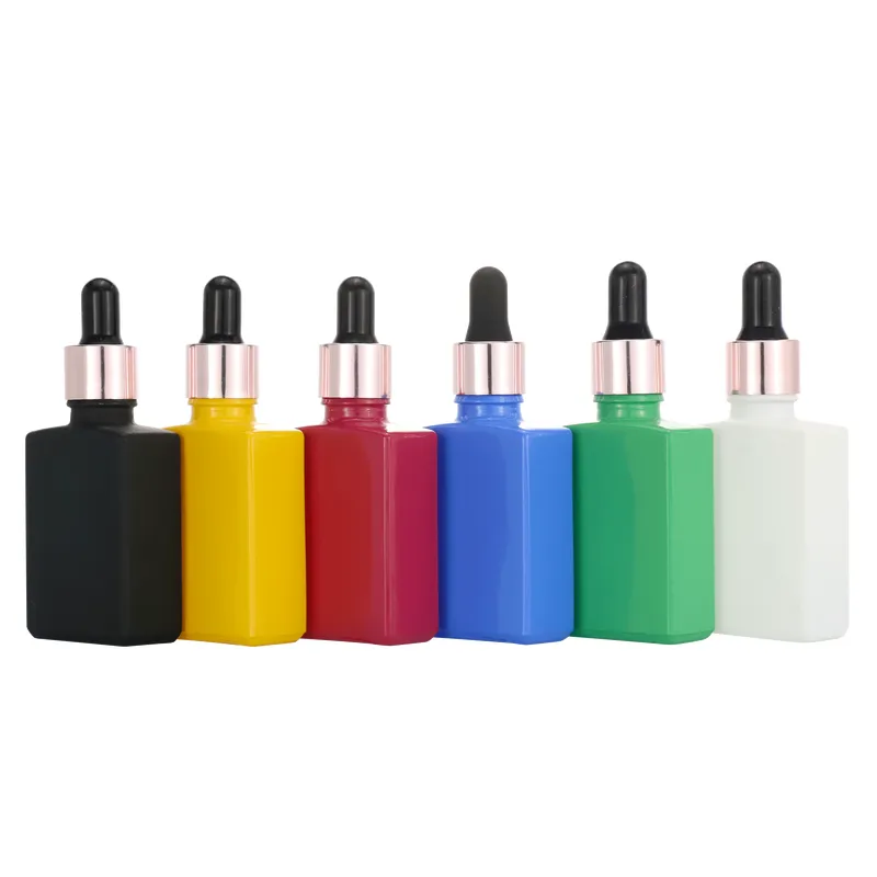  square glass dropper bottle with gift box packaging luxury