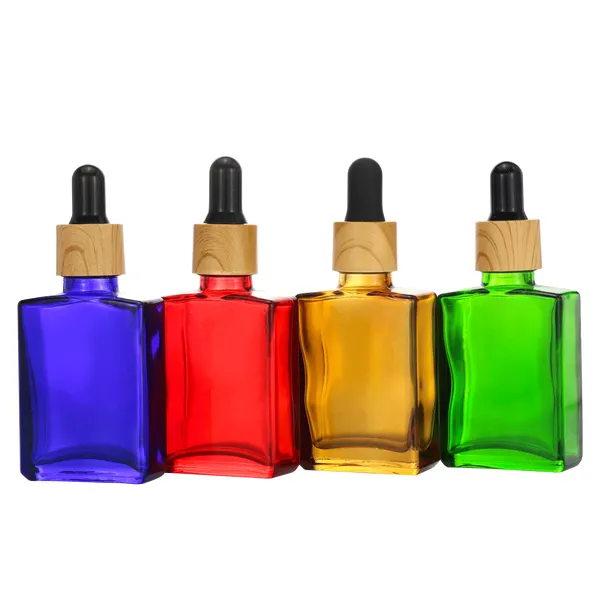 square 30ml colorful dropper oil bottle