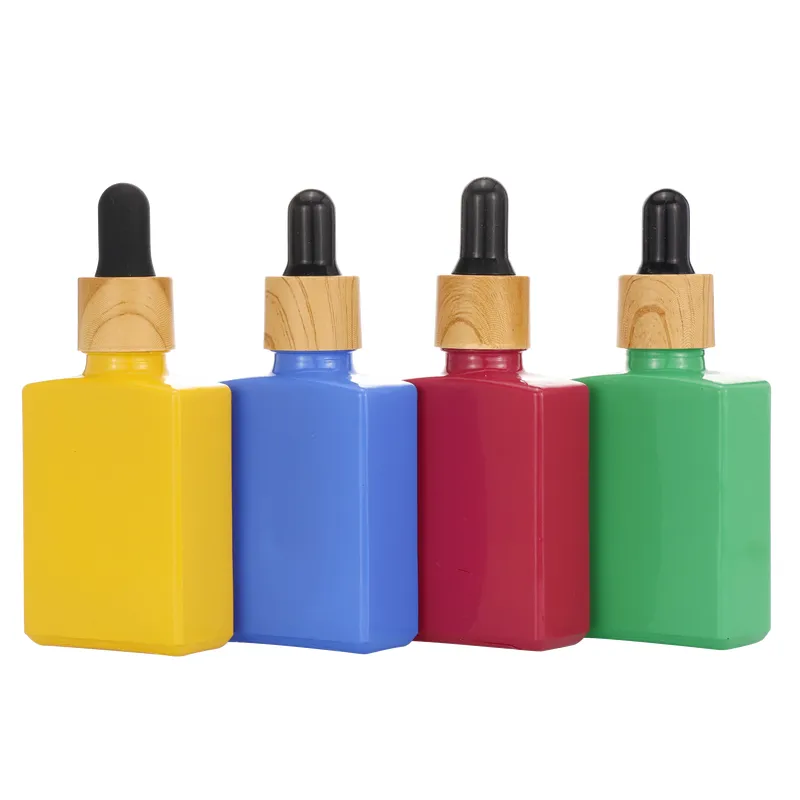 square 30ml colorful dropper oil bottle