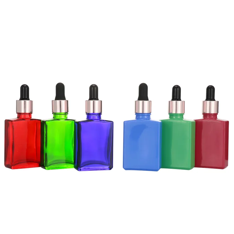 square 30ml colorful dropper oil bottle