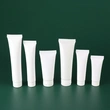  empty cosmetic cream white plastic soft tubes with screw flip top