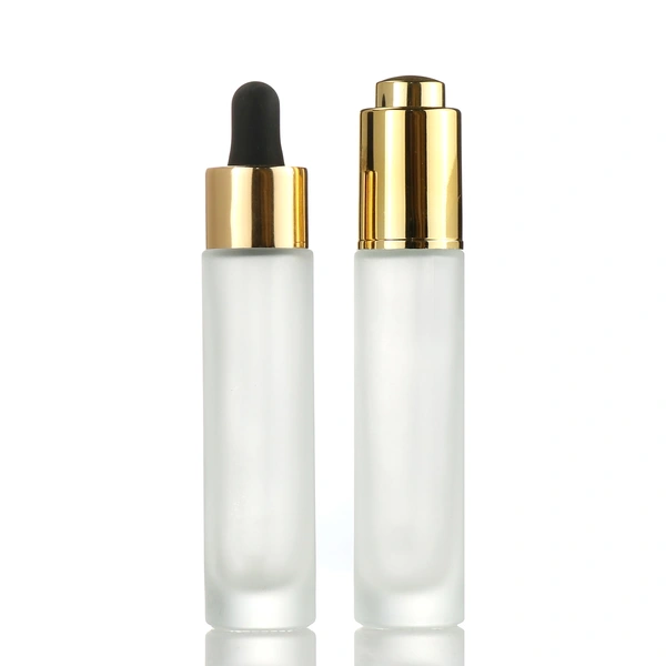 cosmetic round for liquid essential oil glass dropper bottle container