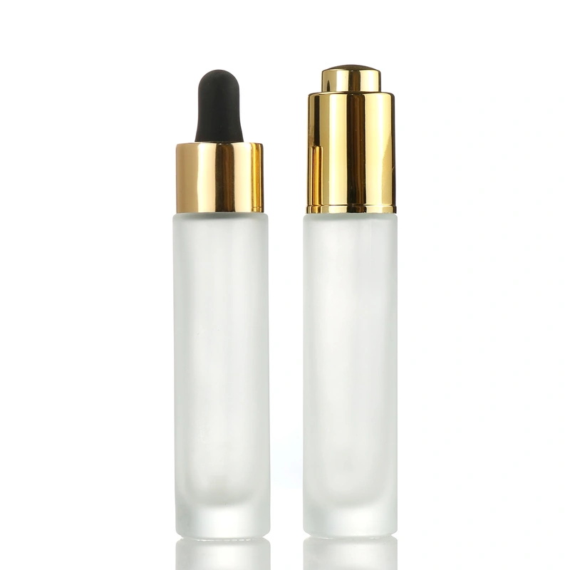 cosmetic round for liquid essential oil glass dropper bottle container