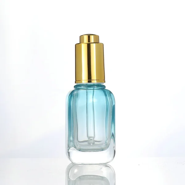 Cosmetic packaging essential oil liquid serum clear frosted bottle 